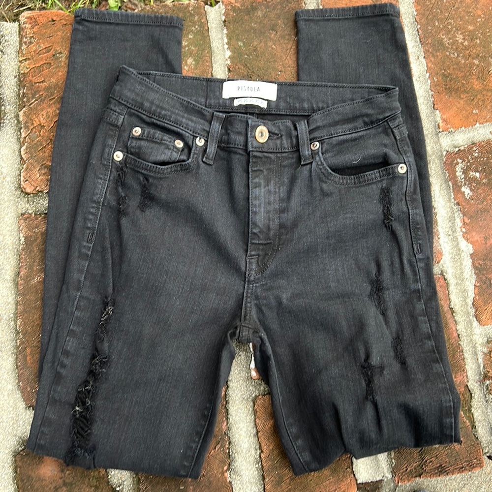Pistola black distressed jeans size 25